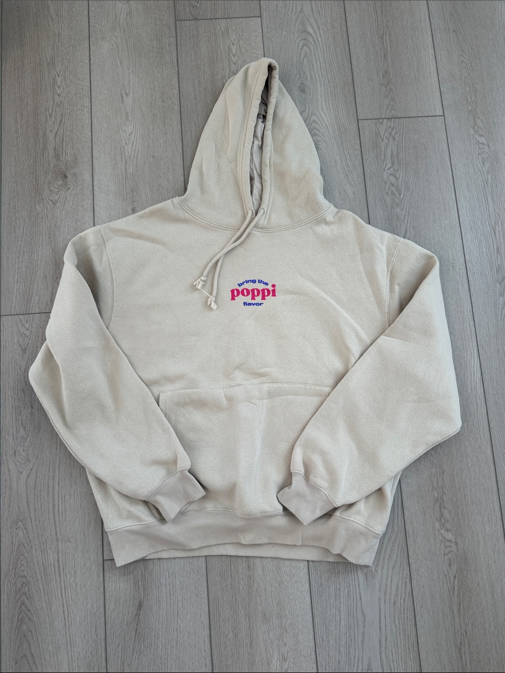 Target Beige Poppi Logo Hoodie - Pink & Purple Logo